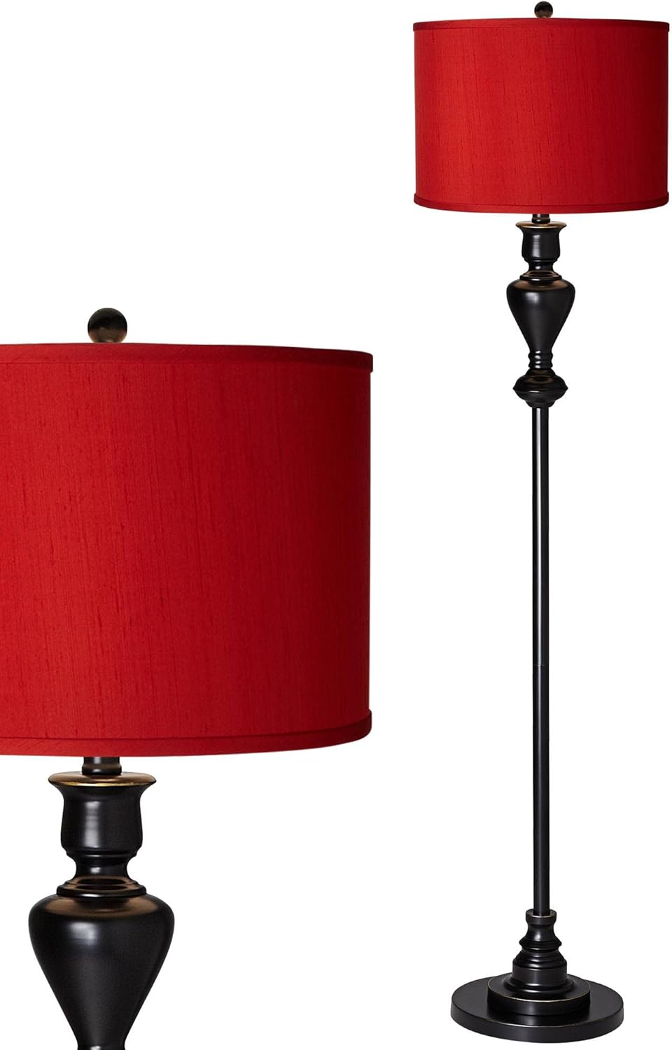 Possini Euro Design Country Cottage Floor Lamp Standing 58" Tall Black