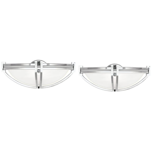 Possini Euro Design Deco Modern Wall Light Sconces Set of 2 Brushed Nickel Hardwire 13 3/4" Fixture Marbleized Glass for Bedroom Bathroom Vanity House