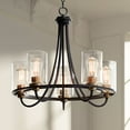 thumbnail image 1 of Possini Euro Design Demy Oil Rubbed Bronze Pendant Chandelier 23" Wide Rustic Clear Glass 5-Light Fixture for Dining Room House Foyer Kitchen Island, 1 of 9