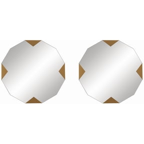 Possini Euro Design Drayden Gold 31" x 31" Triangles Wall Mirrors Set of 2