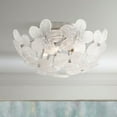 thumbnail image 1 of Possini Euro Design Filoli 16" Modern Semi Flush-Mount Ceiling Light Fixture Kitchen Foyer Flower Silver Brushed Nickel Finish, 1 of 7