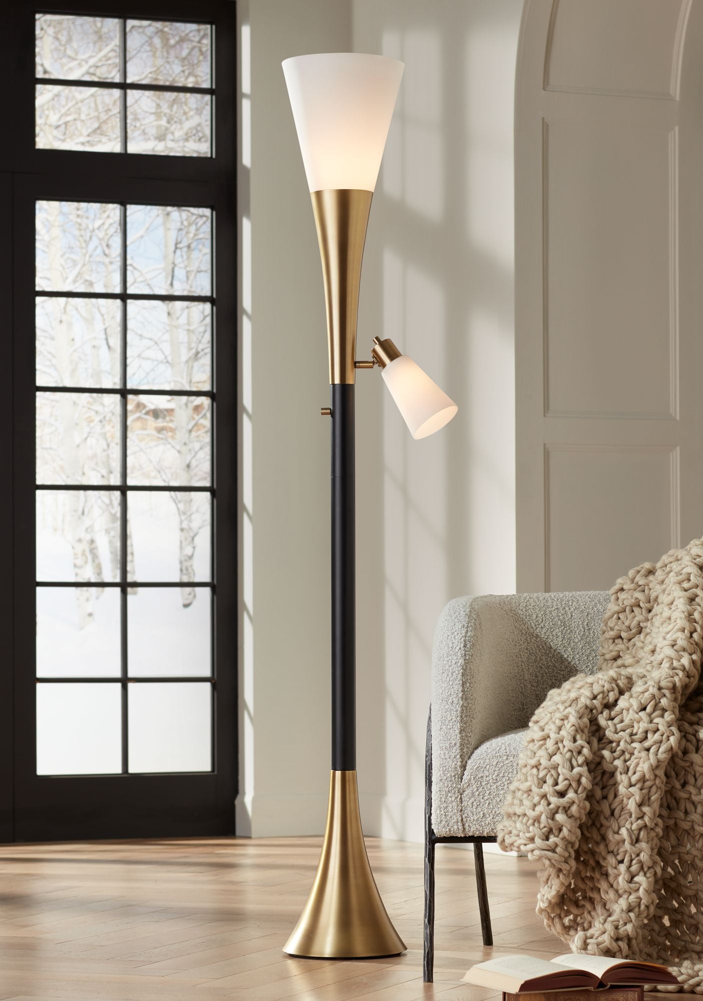 Possini Euro Design Fortuna Mid Century Modern 72 1/2" Tall Standing ...