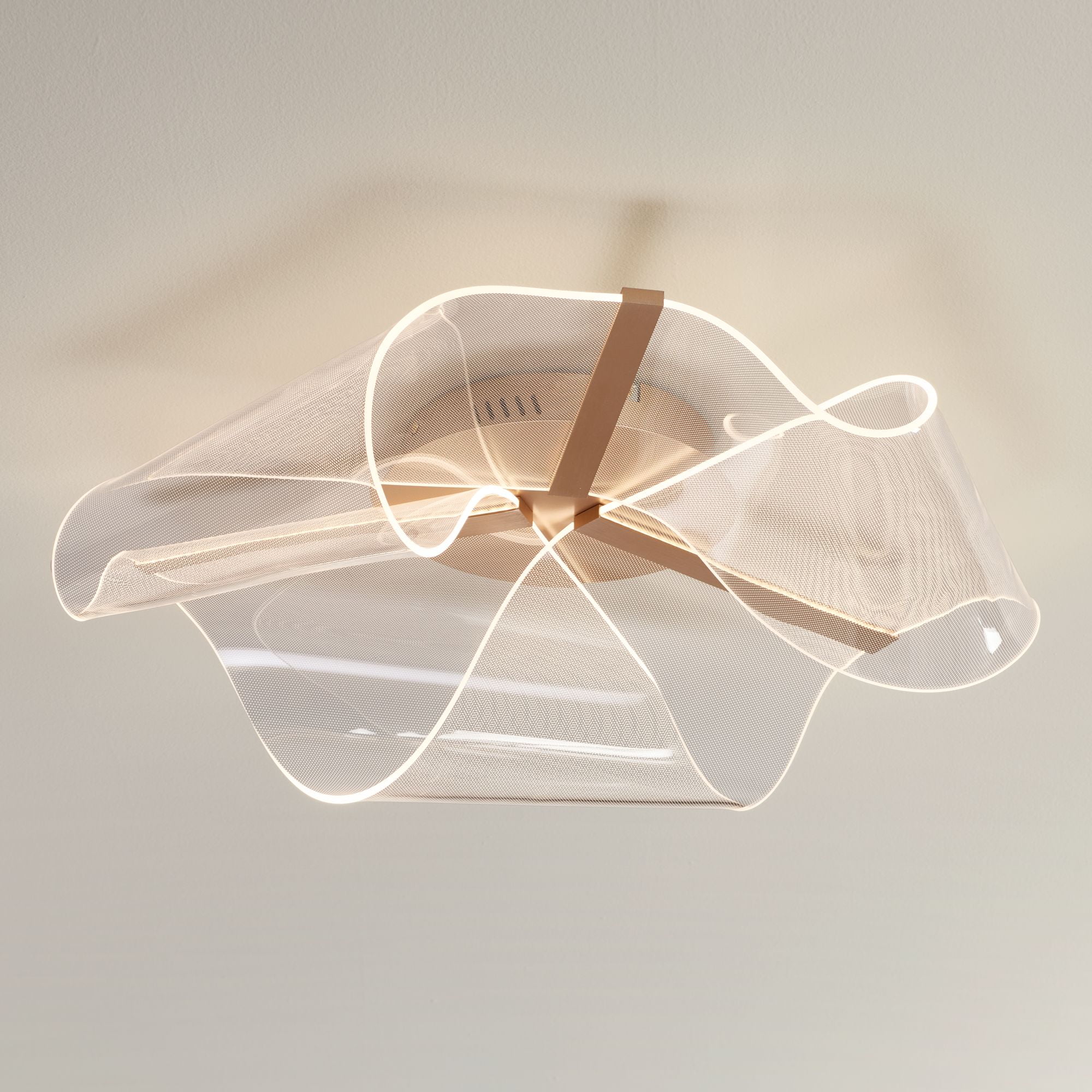 Possini Euro Grosvenor 25" Modern Semi-Flush Mount Ceiling Light - Brushed Gold, Dimmable LED
