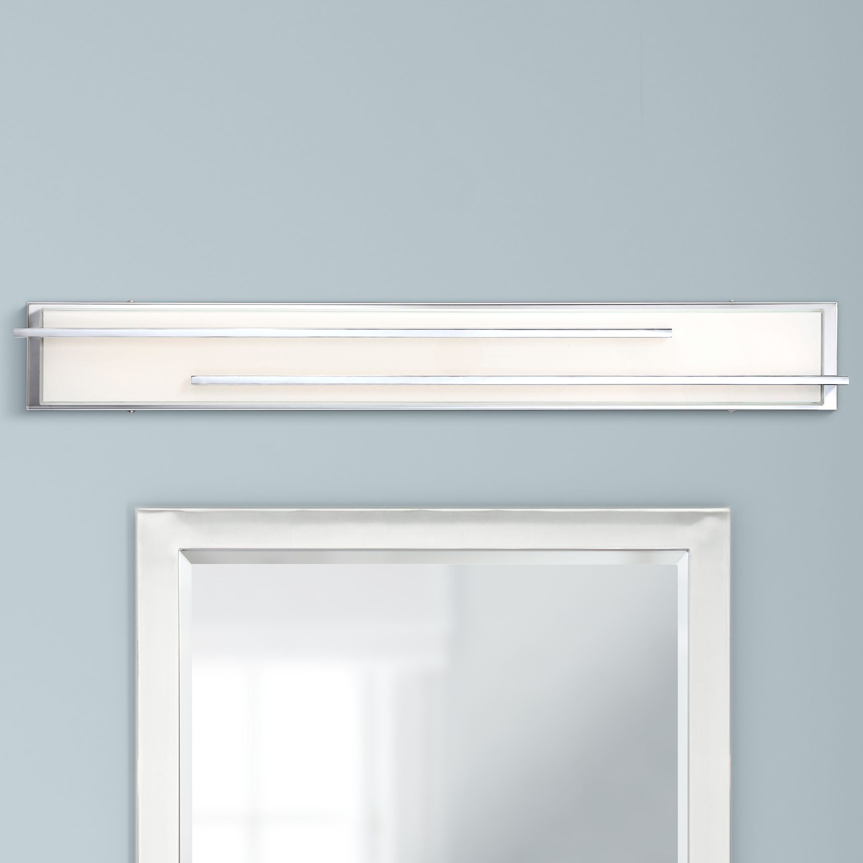 Possini Euro Design Jada Modern Wall Light Chrome Hardwire 33 3/4" Light Bar LED Fixture White Glass for Bedroom Bathroom Vanity Reading Living Room - image 1 of 7