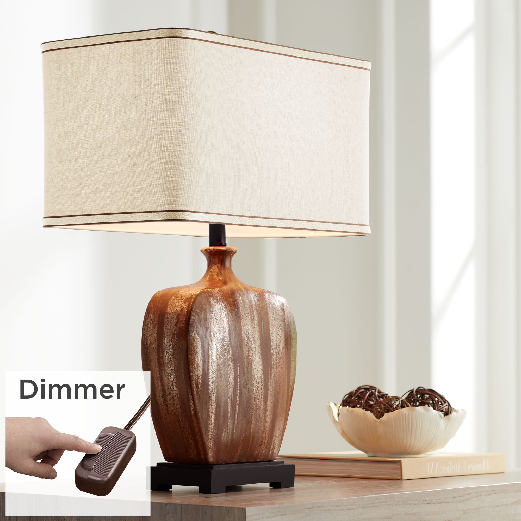 Possini Euro Design Julius Modern Table Lamp 27 Tall Copper Drip
