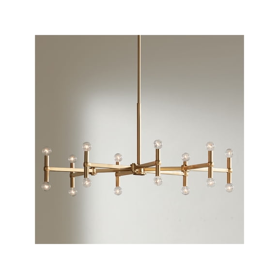 Possini Euro Design Marya Satin Brass Chandelier 37" Wide Modern 24-Light Fixture for Dining Room House Foyer Kitchen Island Entryway Bedroom Home