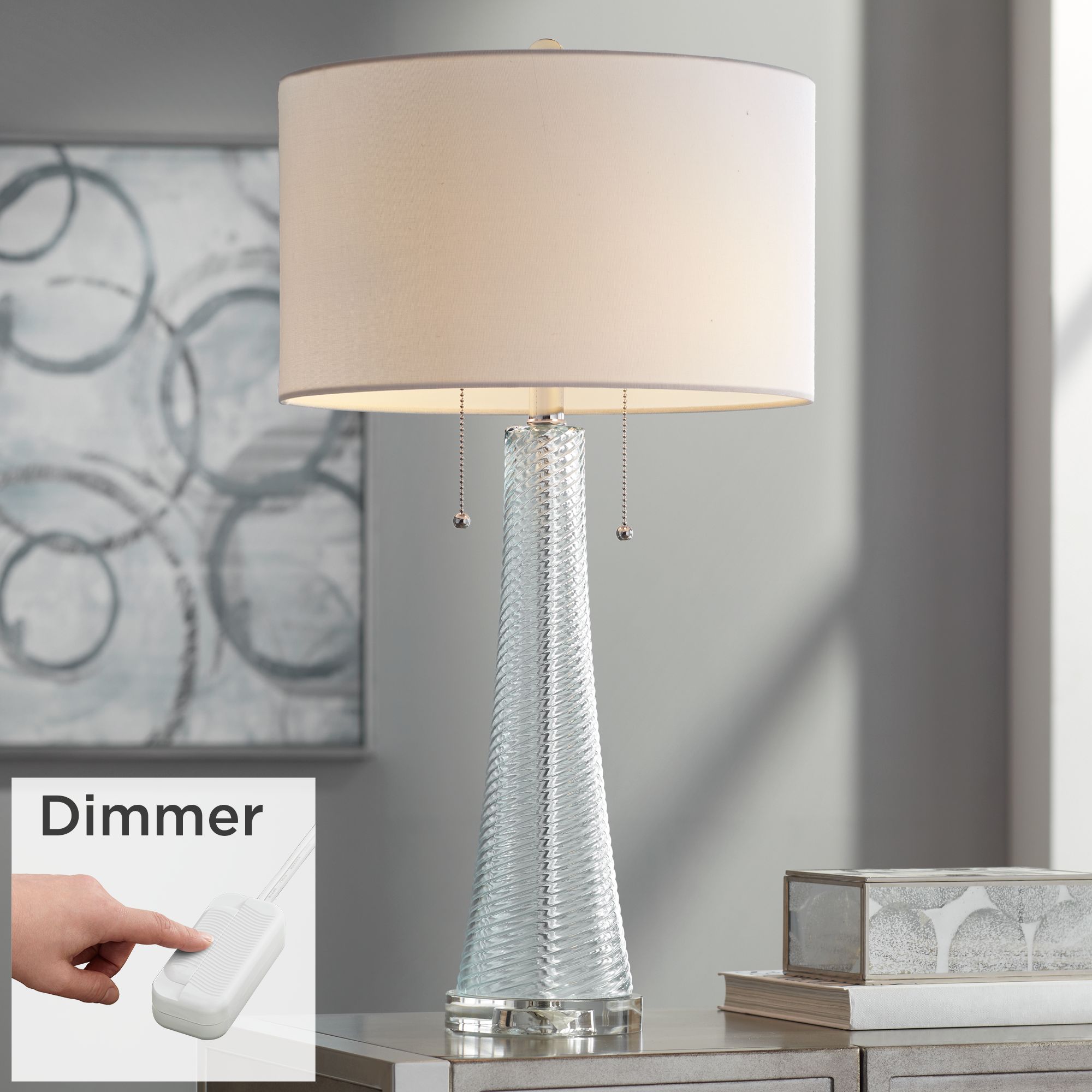 Possini Euro Design Miriam Modern Table Lamp 28 1/2" Tall Aqua Blue