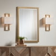 thumbnail image 1 of Possini Euro Design Modena Modern Wall Light Sconces Set of 2 French Brass Hardwire 9 1/2" Fixture Off White Faux Silk Shade for Bedroom Bathroom Home, 1 of 9