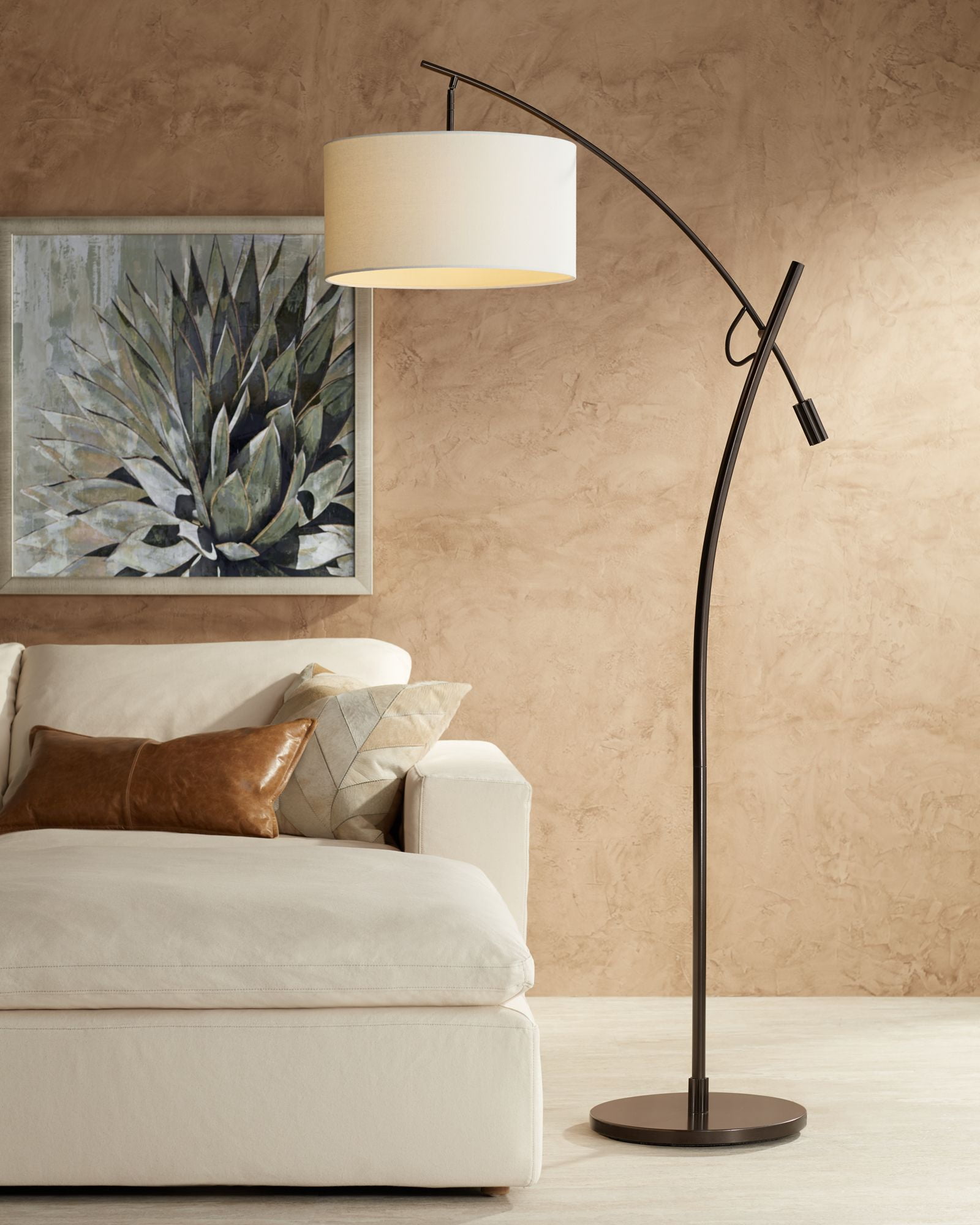 Possini Euro Design Modern Arc Floor Lamp with USB Charging Port
