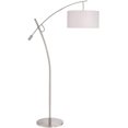 thumbnail image 1 of Possini Euro Design Modern Standing Arc Floor Lamp Adjustable Boom Arm 69" Tall Brushed Nickel Off White Linen Fabric Drum Shade Decor for Living Room Reading House Bedroom Home, 1 of 8