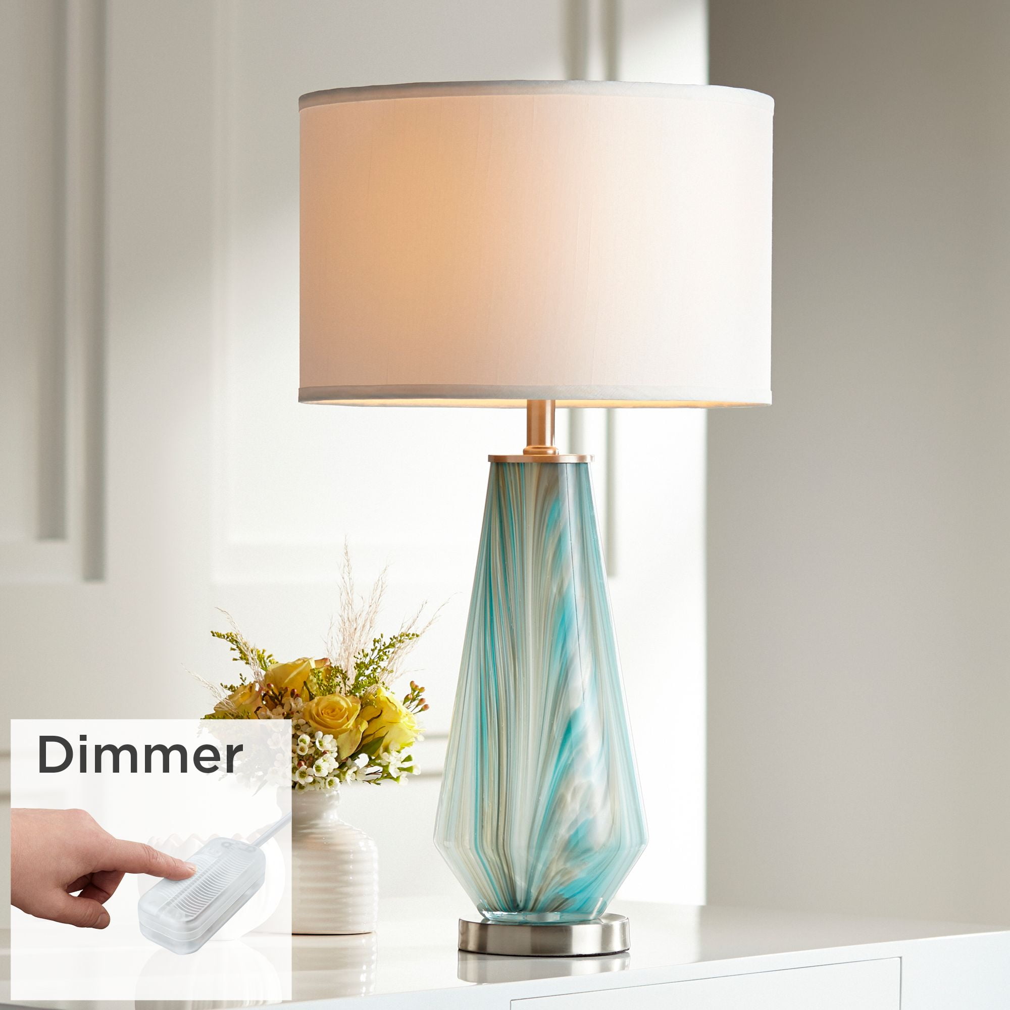 Possini Euro Design Modern Table Lamp with Dimmer 26