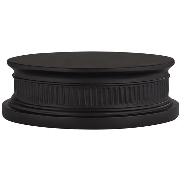 Possini Euro Design Modern Traditional 12 3/4" Wide x 4 1/4" Tall Pedestal Lamp Riser Round Black Finish Living Room Bedroom House