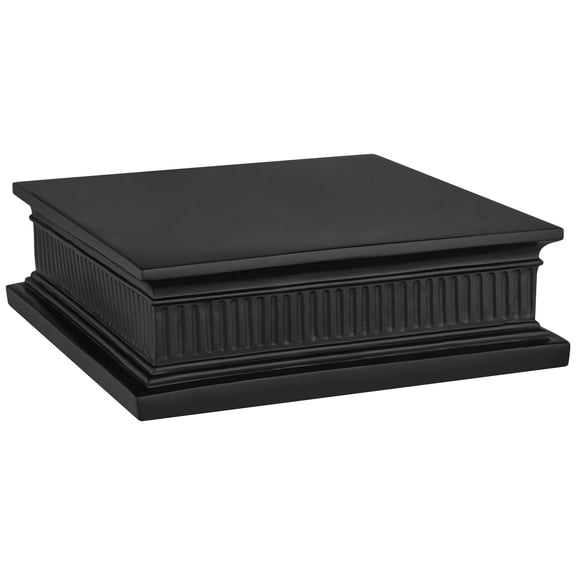 Possini Euro Design Modern Traditional 13" Wide x 4 1/4" Tall Pedestal Lamp Riser Square Black Finish Living Room Bedroom House Reading