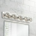 thumbnail image 1 of Possini Euro Design Modern Wall Light Chrome Wrapped Wire 39" Clear Glass for Bathroom Over Mirror, 1 of 8