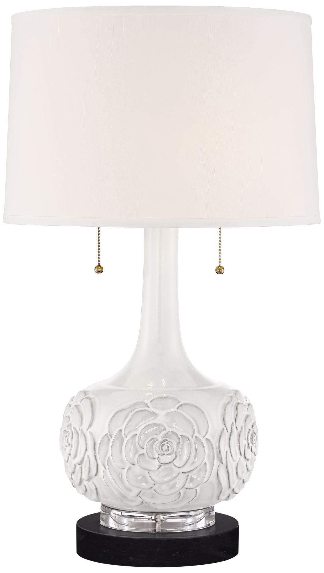 Possini Euro Design Natalia Country Cottage Table Lamp with Round Black ...