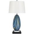 thumbnail image 1 of Possini Euro Design Pablo Modern Table Lamp with Square Black Marble Riser 27" Tall Blue Green Art Glass White Shade for Bedroom Living Room Bedside, 1 of 8