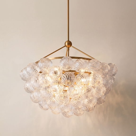 Possini Euro Design Possini Euro Albaro 27"W Gold and Fluted Glass 9-Light Pendant Light