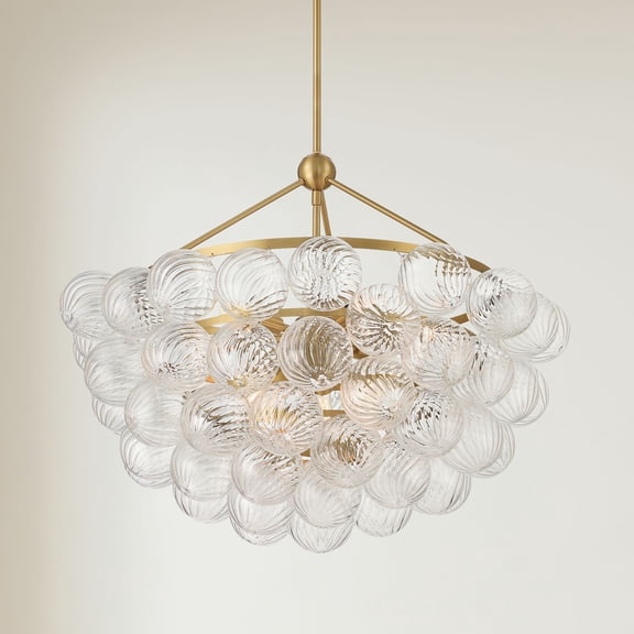 Possini Euro Design Possini Euro Albaro 27"W Gold and Fluted Glass 9-Light Pendant Light