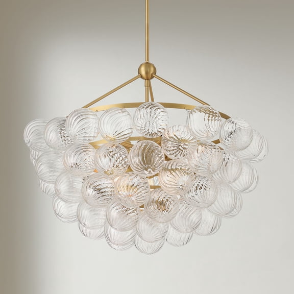 Possini Euro Design Possini Euro Albaro 27"W Gold and Fluted Glass 9-Light Pendant Light