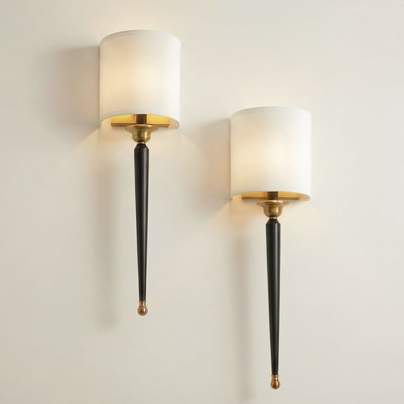 Possini Euro Design Possini Euro Arletta 26" High Classic Black Brass Wall Sconce Set of 2