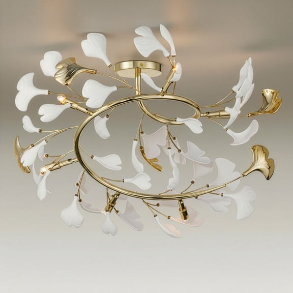 Possini Euro Design Possini Euro Descanso 24"W Gold and Ceramic 6-Light Ceiling Light
