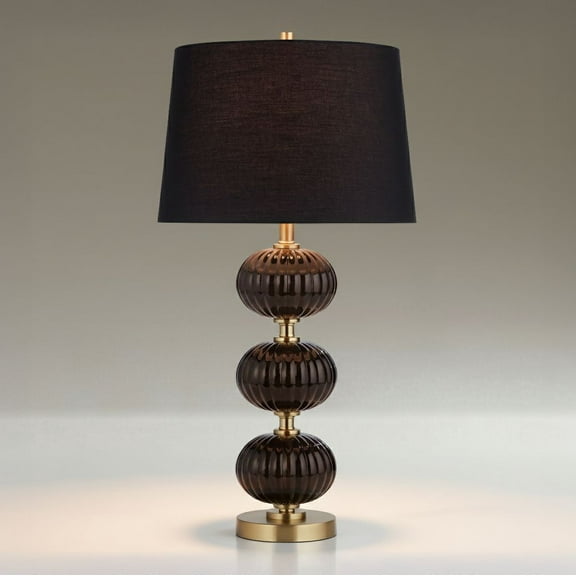 Possini Euro Design Possini Euro Grace 30" High Black and Fluted Glass Table Lamp