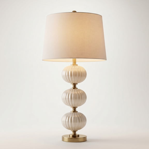 Possini Euro Design Possini Euro Grace 30" High Pearl Fluted White Glass Table Lamp