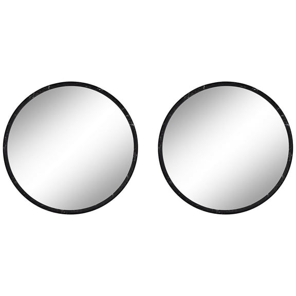 Possini Euro Design Possini Euro Harriet Black Faux Marble 34" Round Wall Mirrors Set of 2