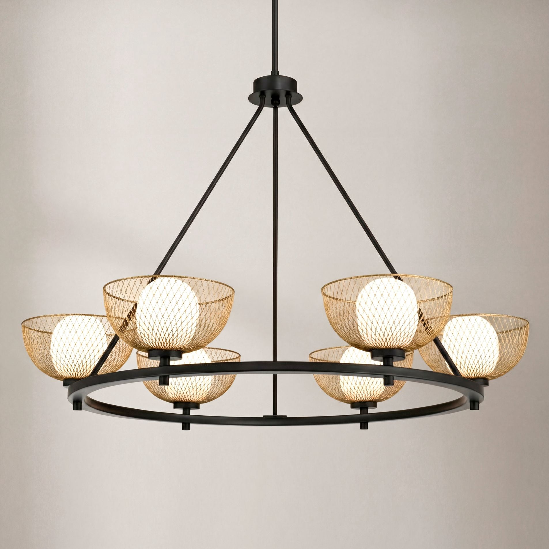 Possini Euro Design Possini Euro Icaron 33 1/2"W Black and Gold 6-Light Large Chandelier