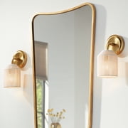Possini Euro Design Jacob 11 High Modern Wall Sconce Light Lamp Fixture Mount Set of 2 Bathroom Hardwired Gold Natural Rope Shade
