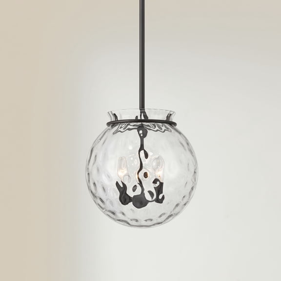 Possini Euro Design Possini Euro Kodi 12" Wide Bronze Water Glass 3-Light Pendant Light