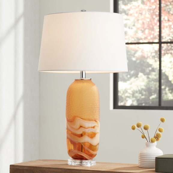 Possini Euro Design Possini Euro Lapis 28 1/4" High Tian Orange Art Glass Table Lamp