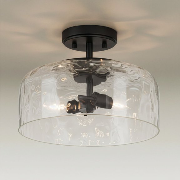 Possini Euro Design Possini Euro Luther 13" Wide Matte Black 2-Light Ceiling Light