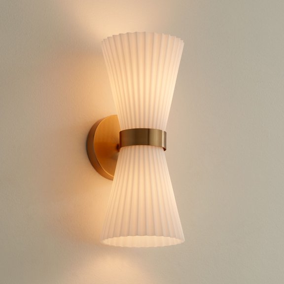 Possini Euro Design Possini Euro Peter 14" High Warm Brass 2-Light Wall Sconce
