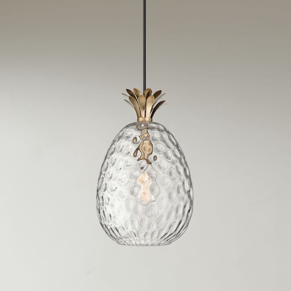 Possini Euro Design Possini Euro Pineapple 10"W Warm Brass Hammered Glass Pendant Light
