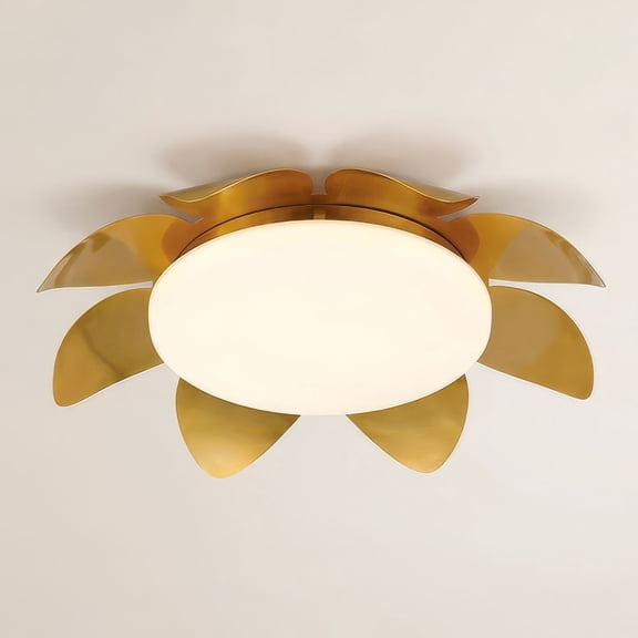 Possini Euro Design Possini Euro Radiance 16" Wide Brass Flower LED Ceiling Light