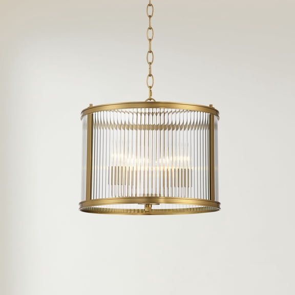 Possini Euro Design Possini Euro San Rocco 16"W Gold Fluted Glass 3-Light Pendant Light