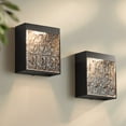 thumbnail image 1 of Possini Euro Design Sofia 8 1/2" High Modern Outdoor Wall Light Fixture Mount Porch House Set of 2 LED Bulb Black Glass Shade, 1 of 7