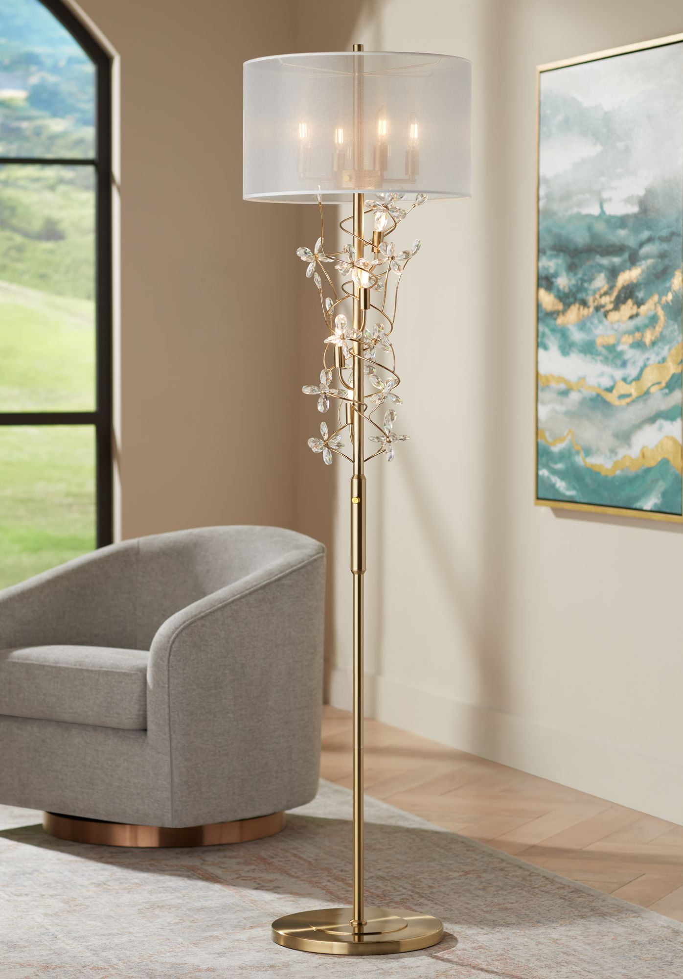 Possini Euro Design Vivant Modern 71 1/2" Tall Standing Floor Lamp 8 ...