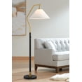 thumbnail image 1 of Possini Euro Design Rook Mid Century Modern 66" Tall Standing Floor Lamp Light Curved Chairside Arc with Dimmer Gold Metal Bedroom, 1 of 9
