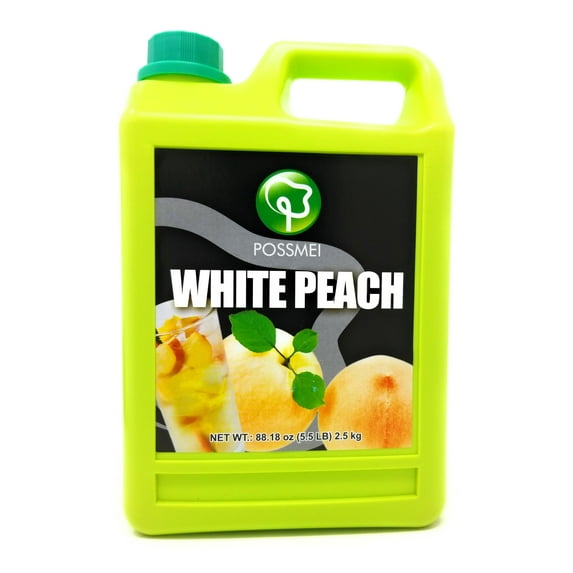Possmei Flavored Syrup, White Peach, 5.5 Pound