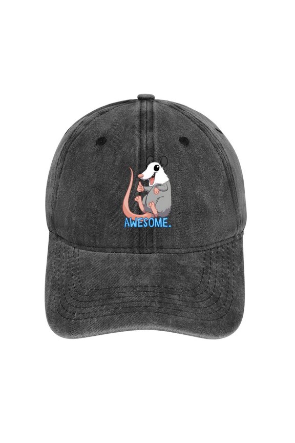Possum Charcoal Baseball Cap for Men Women, Adjustable Snapback Hats Cotton Hat