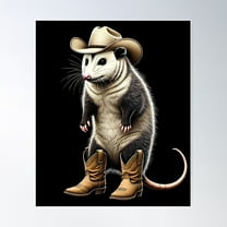 Possum Cowgirl Western Country Opossum Lover Poster Wall Art, Modern Wall Decor For Living Room Bedroom, 8x12 UNFRAMED