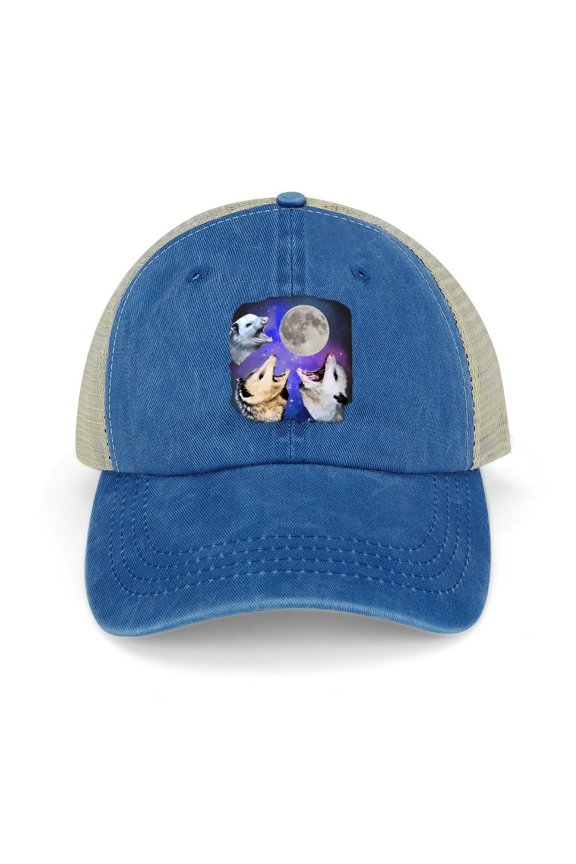 Possum Dark Blue Baseball Cap for Men Women, Adjustable Snapback Hats Trucker Hat