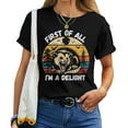 thumbnail image 1 of Possum First of All I Am a Delight Sarcastic Angry Opossum Women’s T-Shirt – Funny Sarcasm Graphic Tee, Humorous Animal Lover Shirt, Quirky Opossum Design for Ladies, 1 of 3
