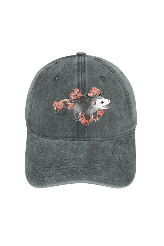 Possum Gray Baseball Cap for Men Women, Adjustable Snapback Hats Cotton Hat