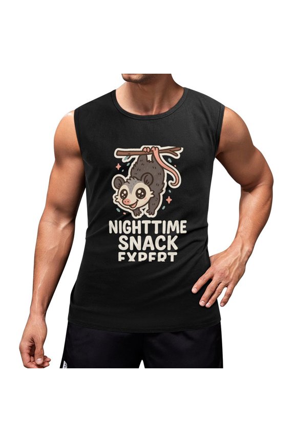 Possum Men's Sleeveless Muscle Shirt Cotton Tank Top for Gym Walking and Daily Wear 3X-Large