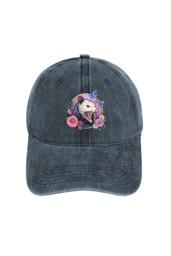 Possum Navy Baseball Cap for Men Women, Adjustable Snapback Hats Cotton Hat