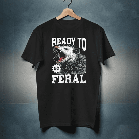 Possum Ready To Go Feral Funny Opossum Unisex Cotton T-Shirt