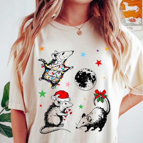 Possums Comfort Colors T-Shirt, Retro Shirt, Trendy Holiday Tee, Possum Moon Shirt, Cute Tshirt, Funny Gift Birthday Gifts; For Men & Women
